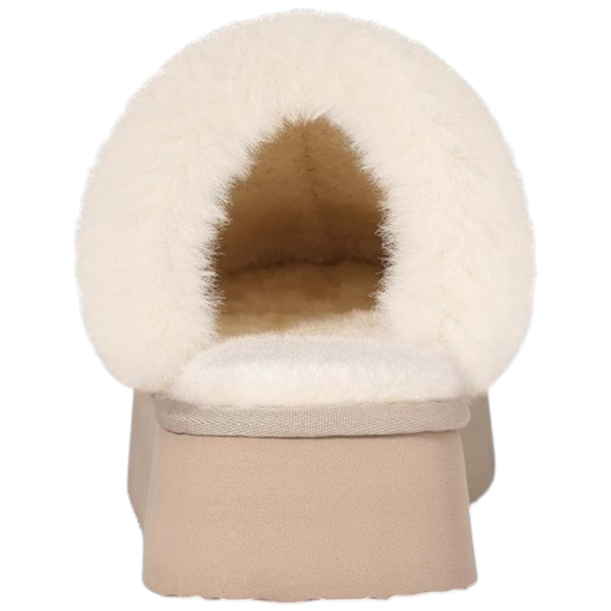 Ladies supersoft snugg boot slippers in beige with faux fur lining, warm cozy indoor slip-on footwear for comfort and style for indoor and outdoor
